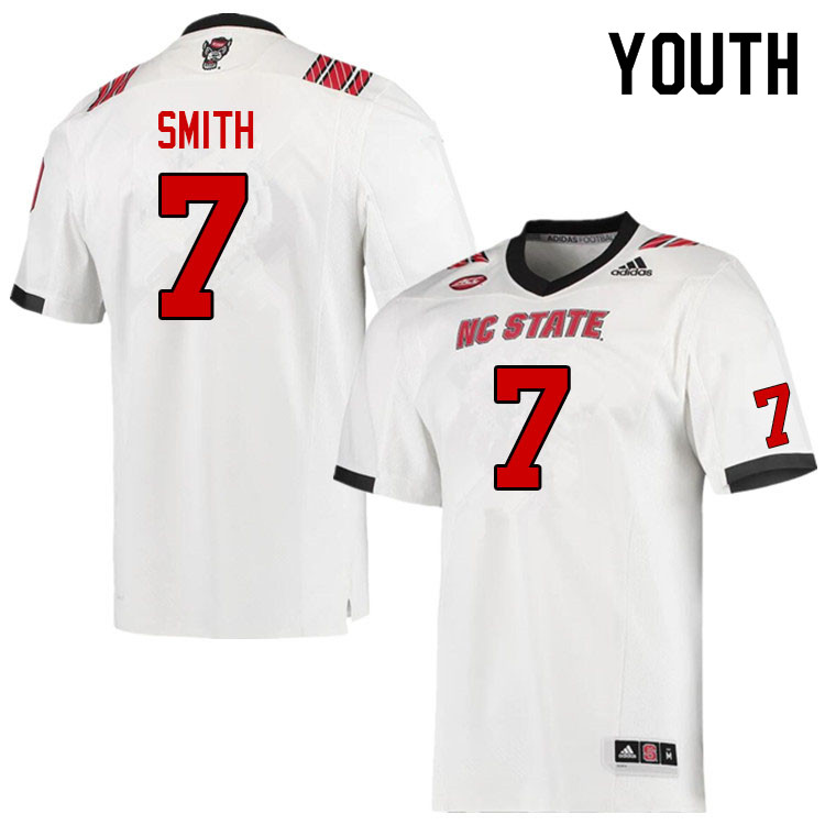 Youth #7 Anthony Smith NC State Wolfpack College Football Jerseys Sale-White - Click Image to Close